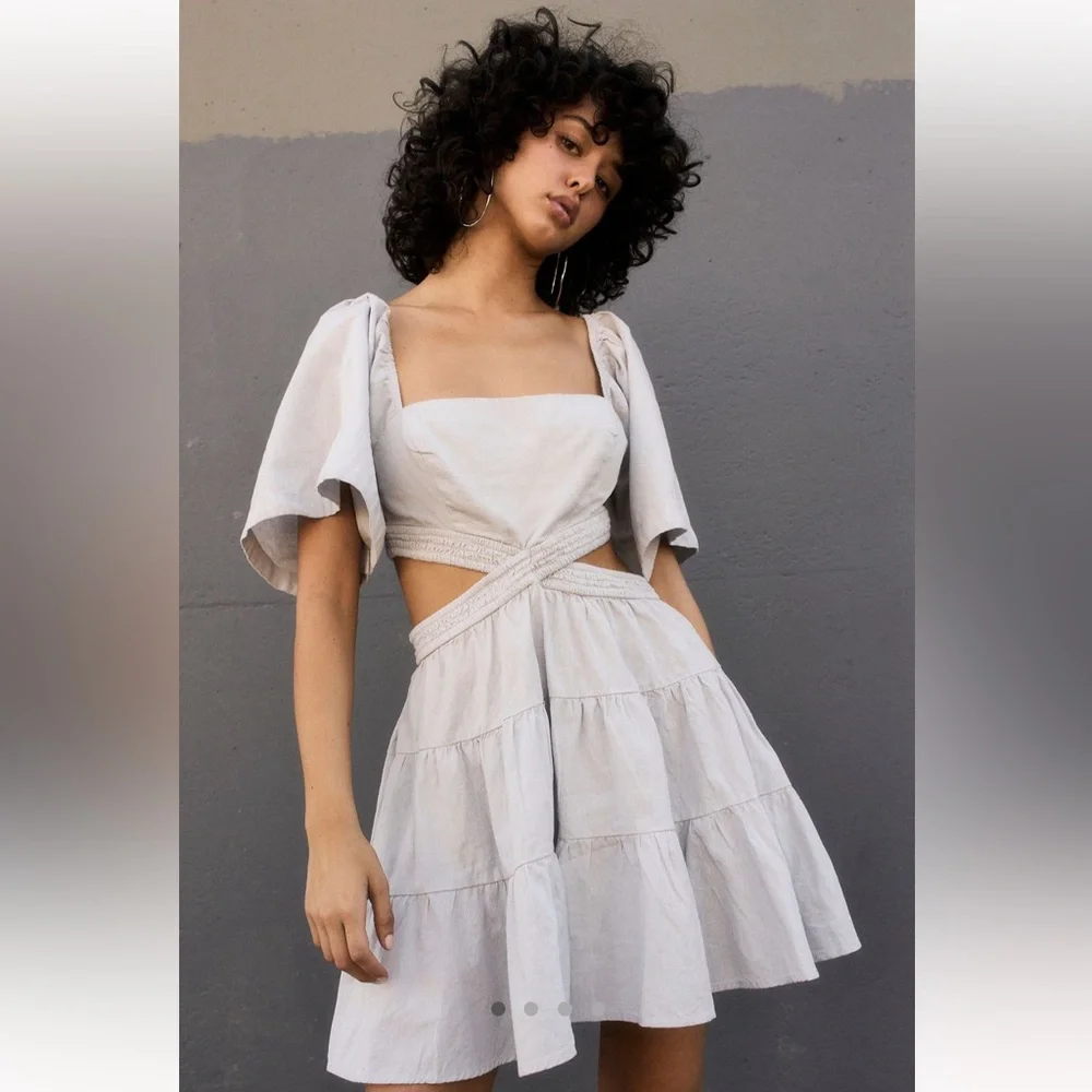 NWT Free People Cross Of Sunlight Mini Dress (M) - Picture 2 of 16